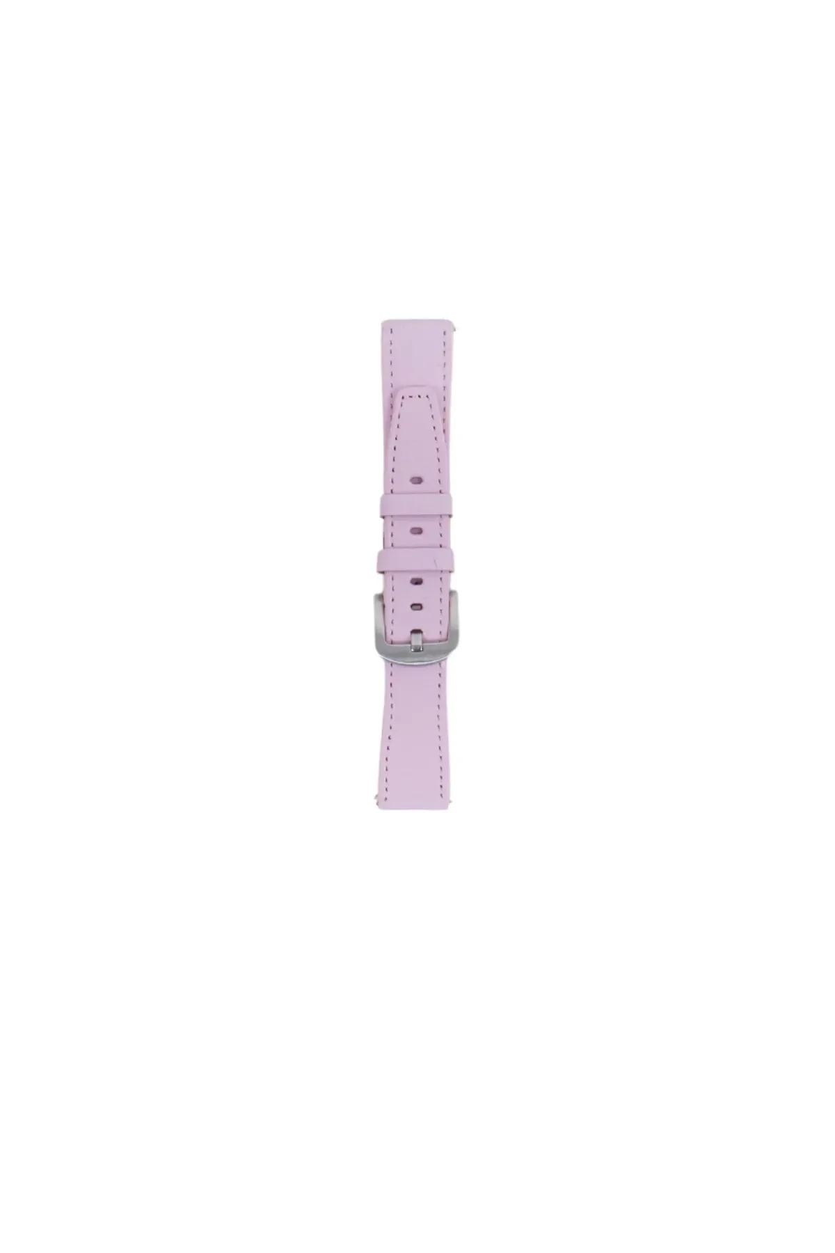 Fro LW38-43 20 mm Hakiki Deri Düz Pembe Kordon Silver Toka