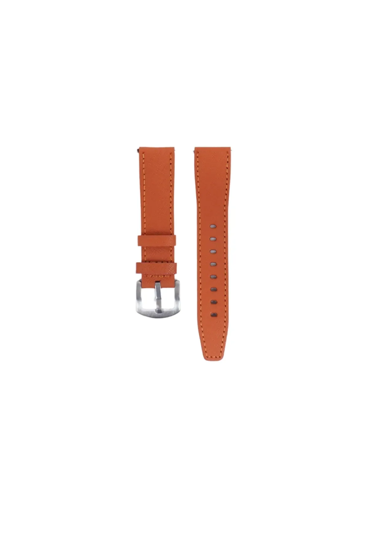 Fro LW38-43 20 mm Hakiki Deri Safiano Turuncu Kordon Silver Toka