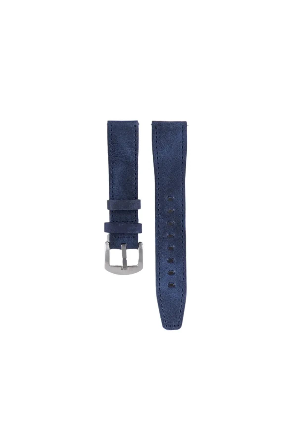 Fro LW38-43 20 mm Hakiki Deri Spor Lacivert Kordon Silver Toka