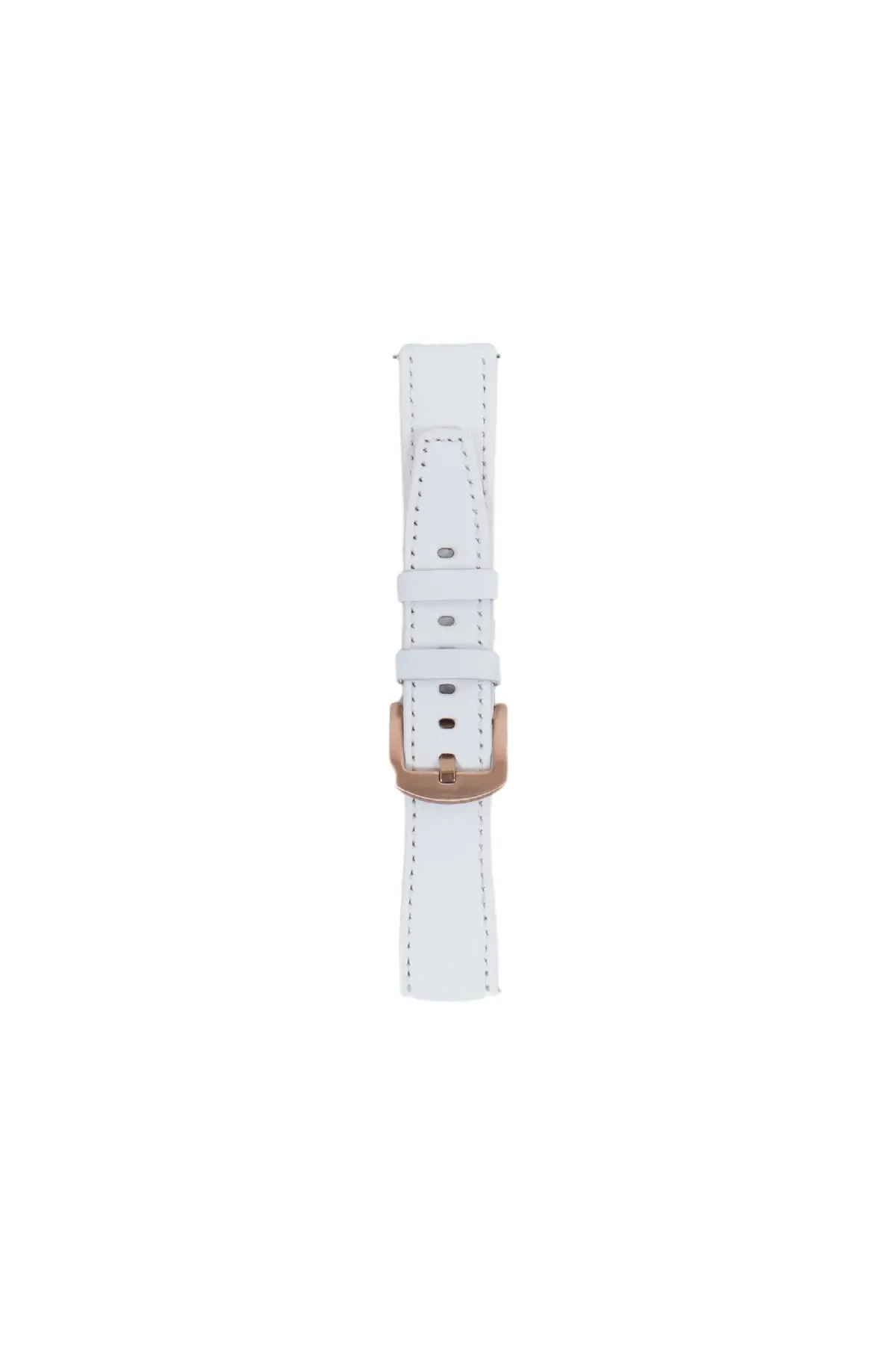 Fro LW38-43 20 mm Hakiki Deri Düz Beyaz Kordon Gold Toka
