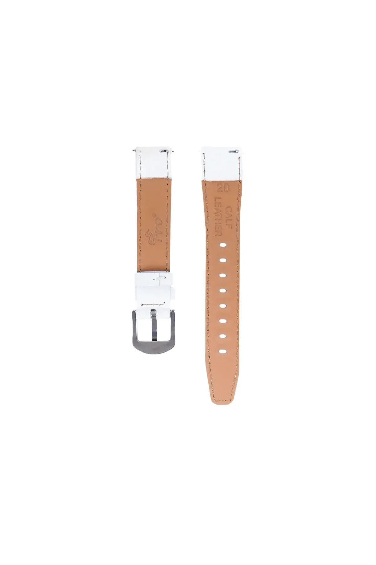Fro LW38-43 20 mm Hakiki Deri Kroko Beyaz Kordon Gold Toka