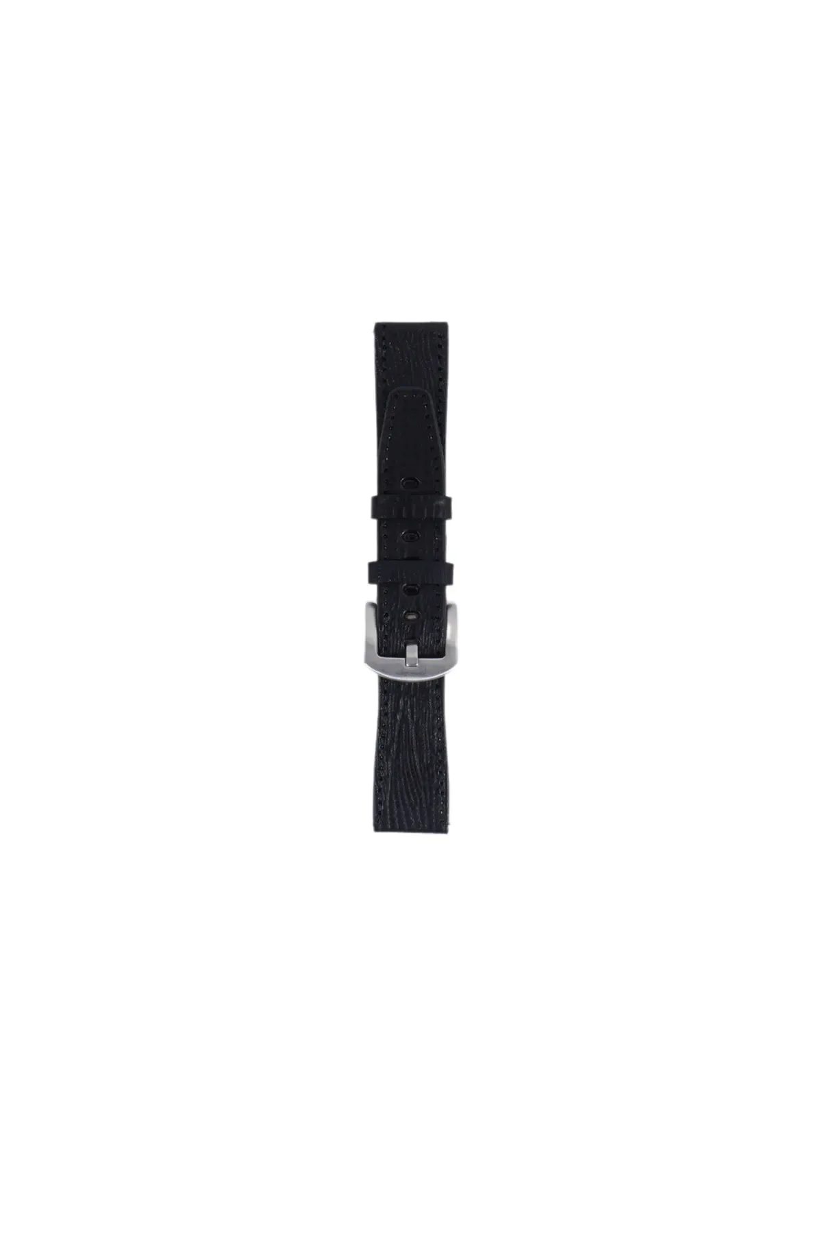 Fro LW38-43 20 mm Hakiki Deri İguana Siyah Kordon Silver Toka