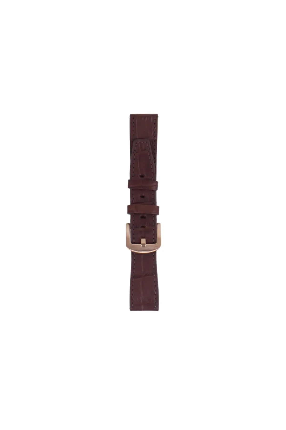 Fro LW38-43 20 mm Hakiki Deri Kroko Kahve Kordon Gold Toka