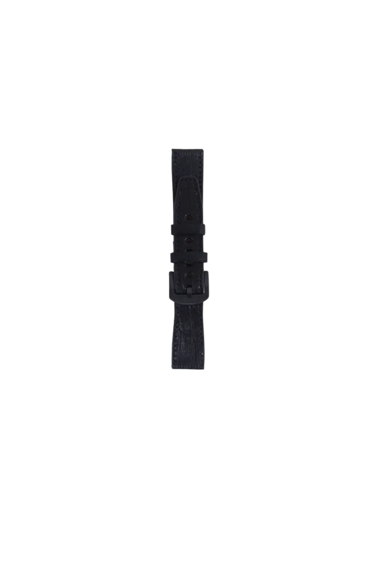 Fro LW38-43 20 mm Hakiki Deri Düz Siyah Kordon Silver Toka