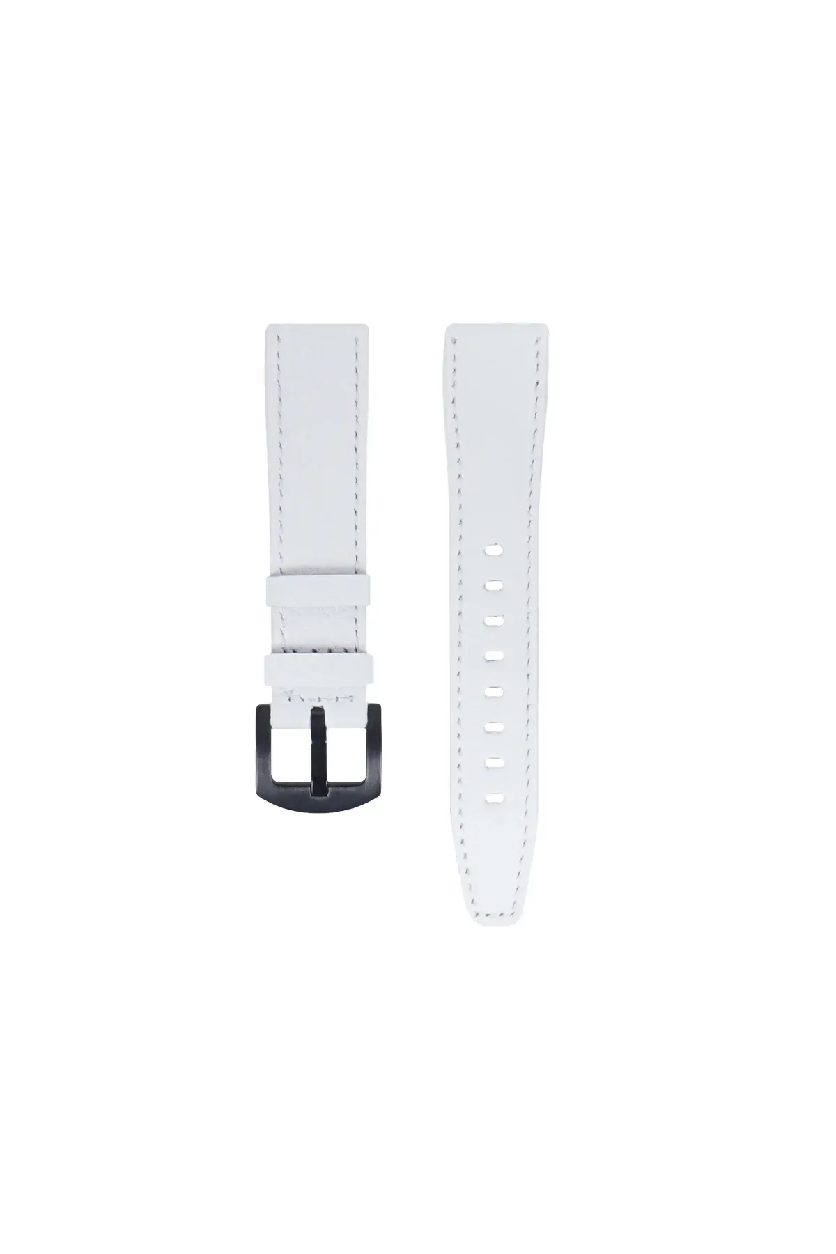 Fro LW38-43 20 mm Hakiki Deri Kroko Beyaz Kordon Siyah Toka