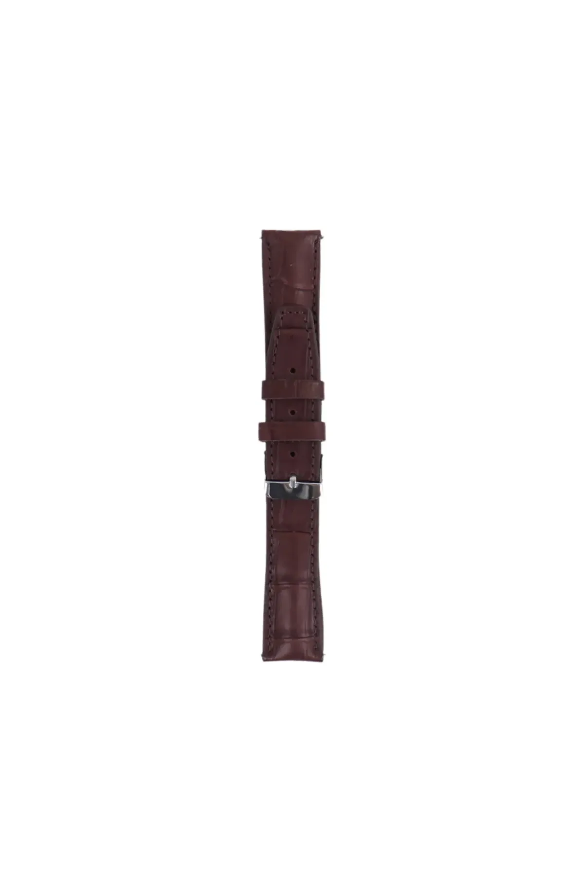 Fro LW38-43 20 mm Hakiki Deri Bombeli Kahve Kordon Silver Toka