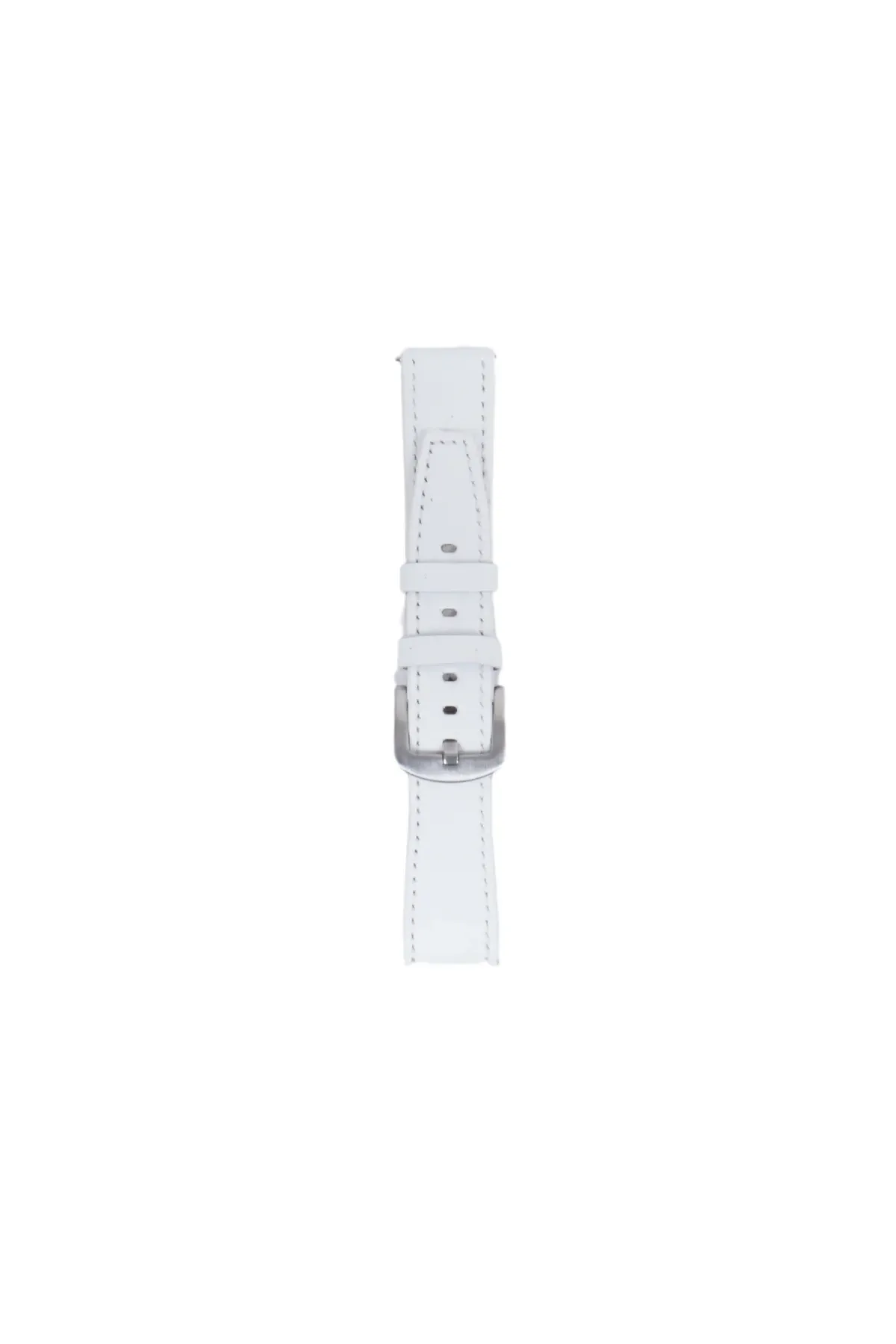 Fro LW38-43 20 mm Hakiki Deri Düz Beyaz Kordon Silver Toka