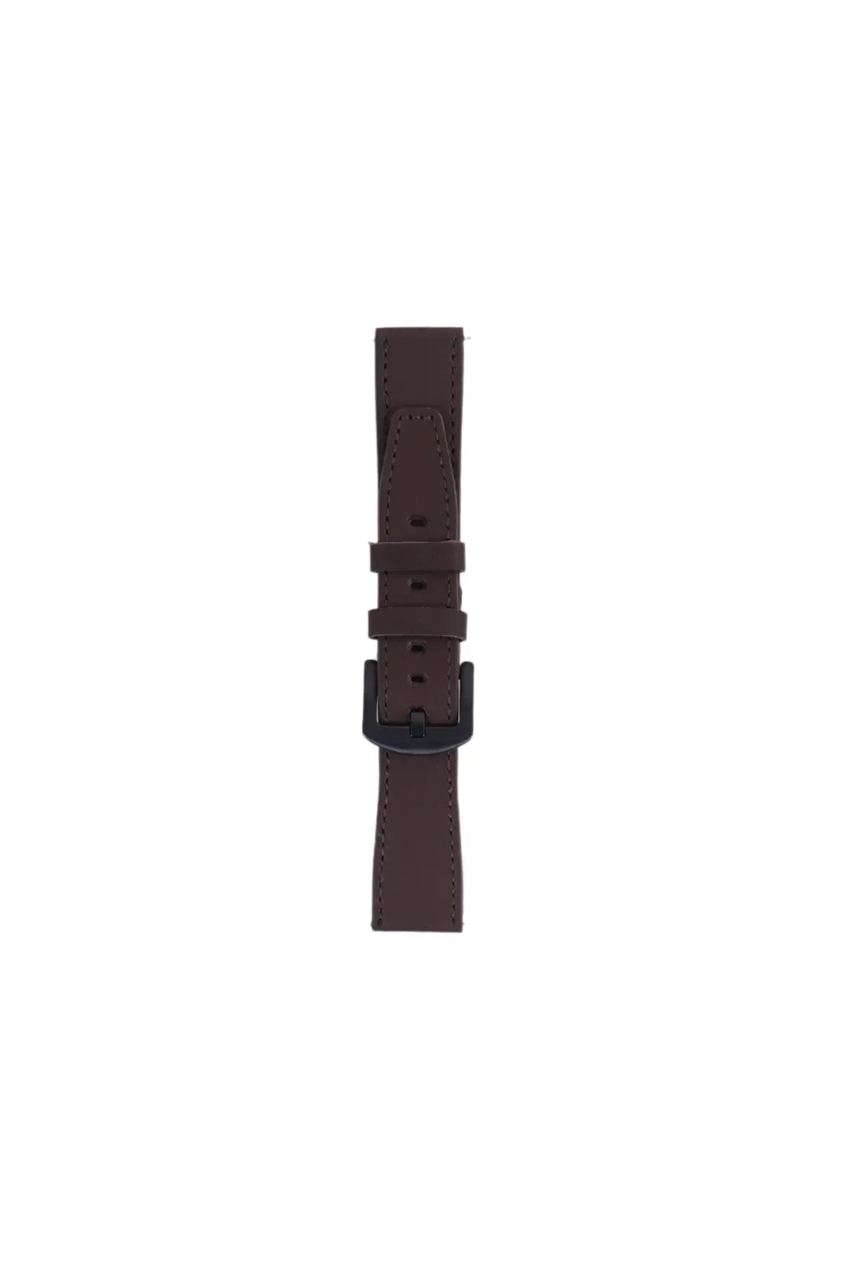 Fro LW38-43 20 mm Hakiki Deri Düz Kahve Kordon Siyah Toka