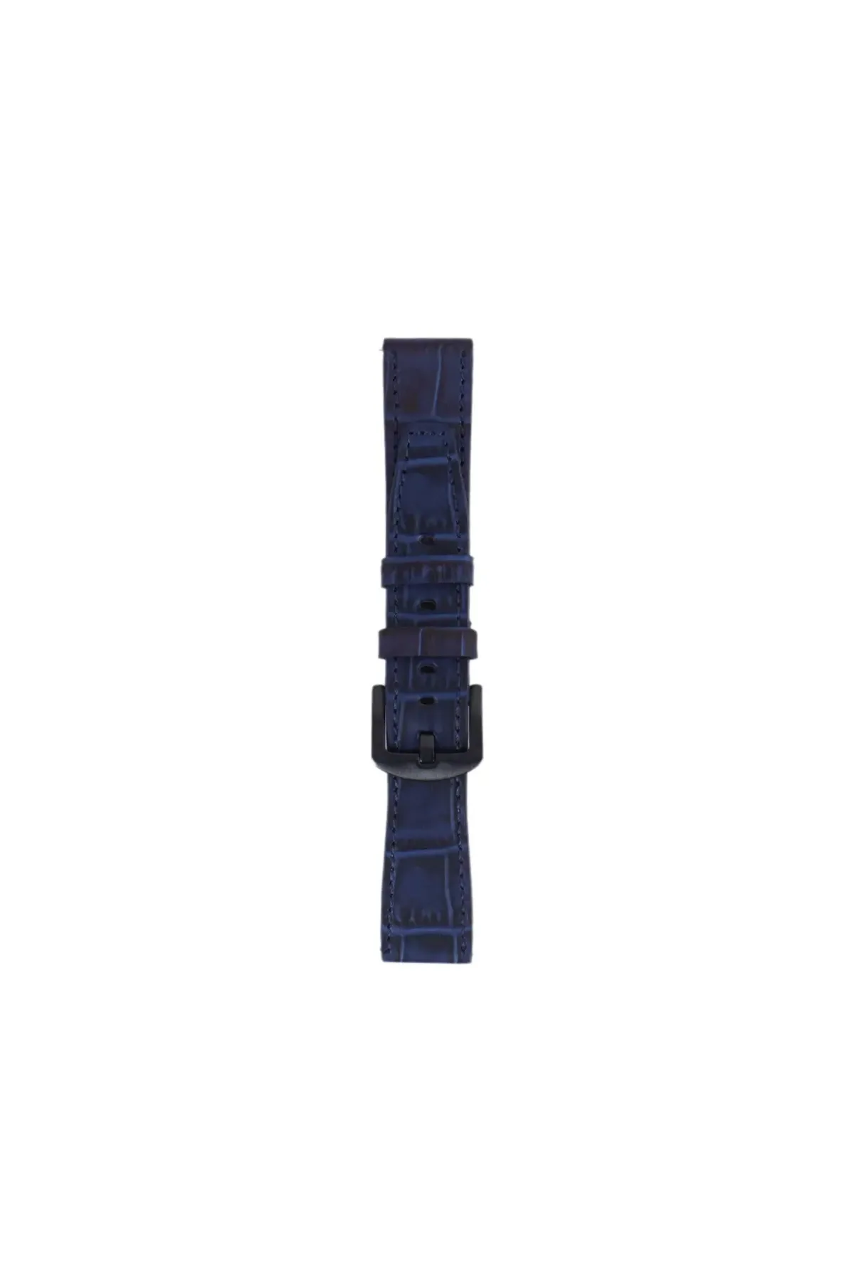 Fro LW38-43 20 mm Hakiki Deri Kroko Lacivert Kordon Siyah Toka