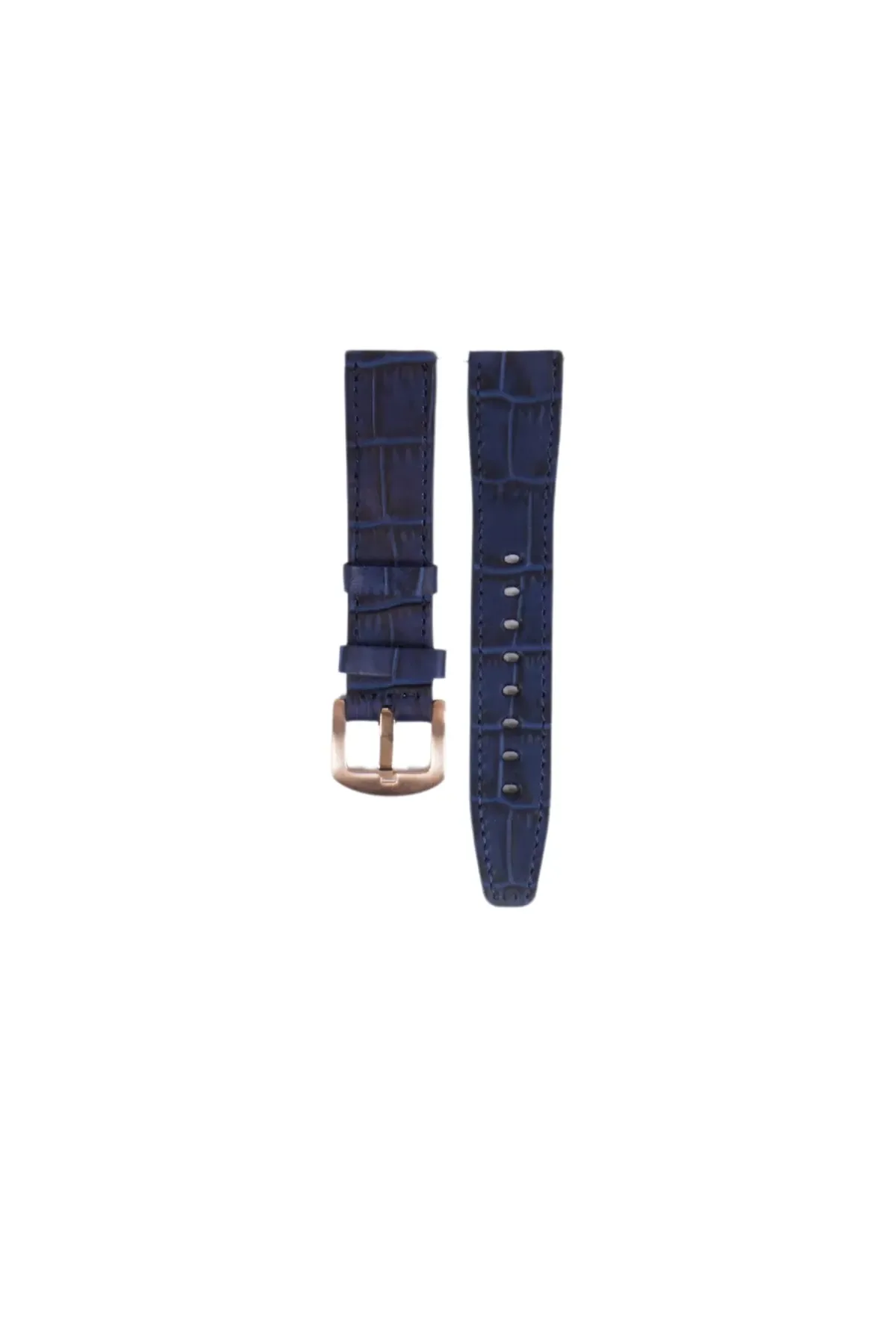 Fro LW38-43 20 mm Hakiki Deri Kroko Lacivert Kordon Gold Toka