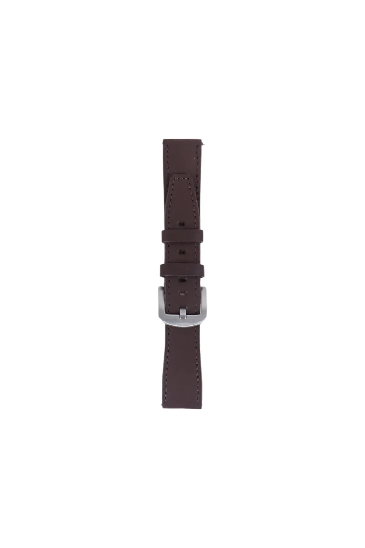 Fro LW38-43 20 mm Hakiki Deri Düz Kahve Kordon Silver Toka