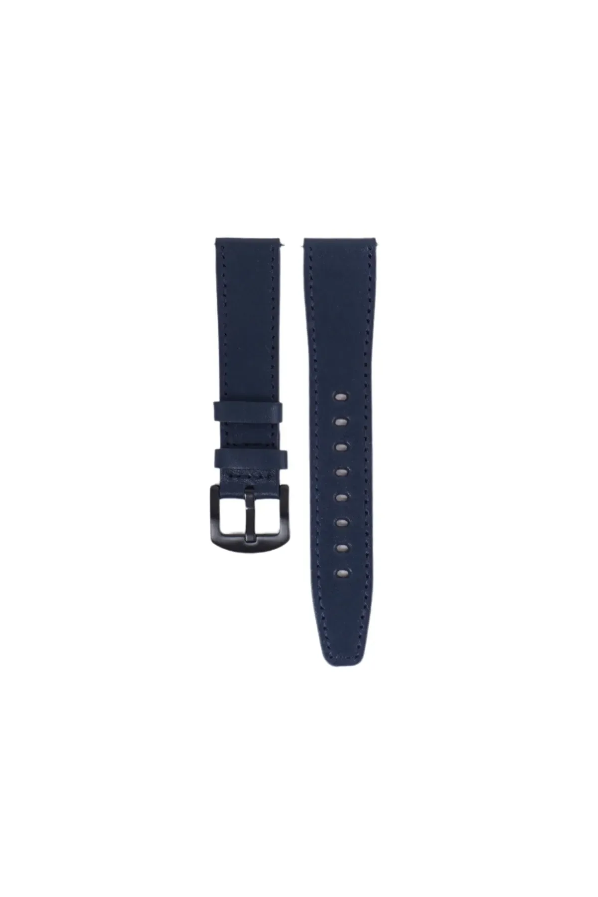 Fro LW38-43 20 mm Hakiki Deri Düz Lacivert Kordon Siyah Toka