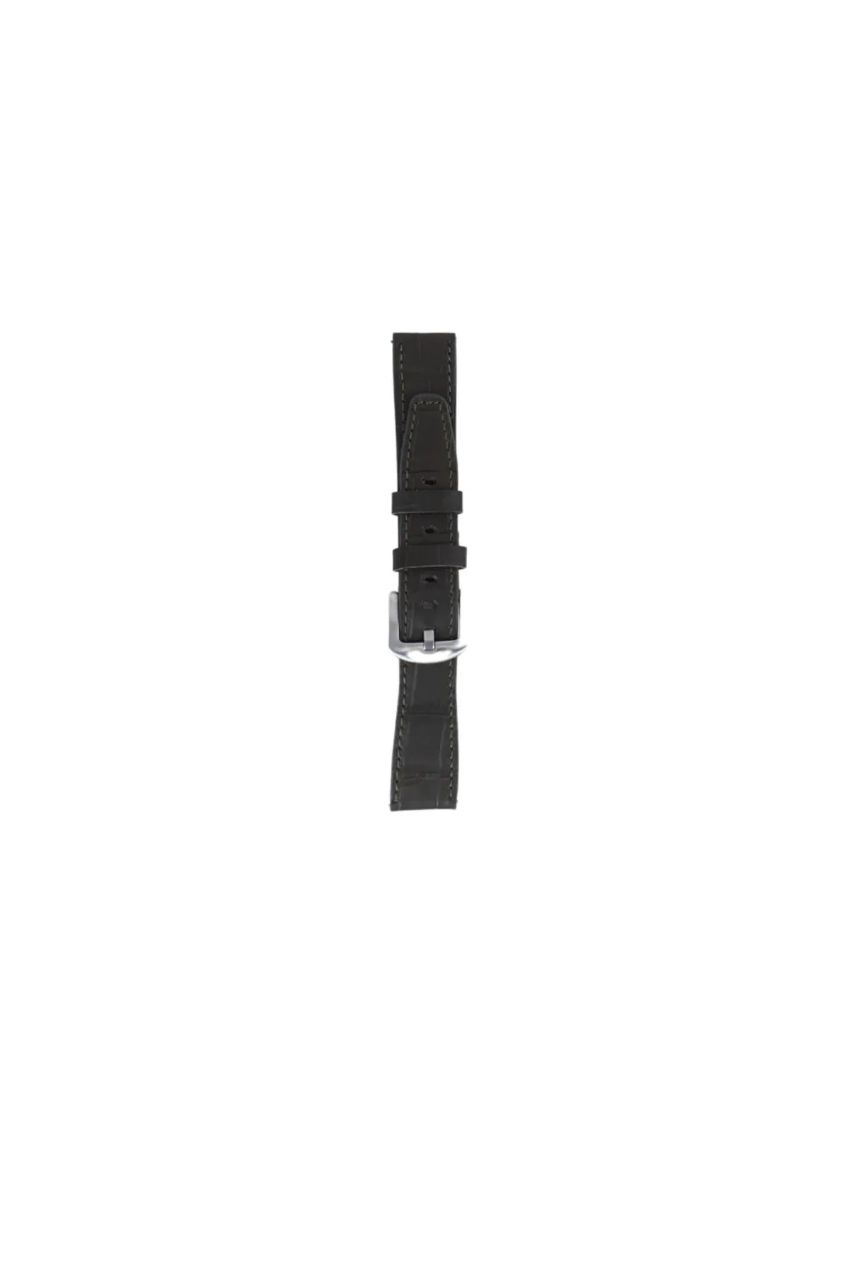 Fro LW38-43 20 mm Hakiki Deri Kroko Haki Kordon Silver Toka