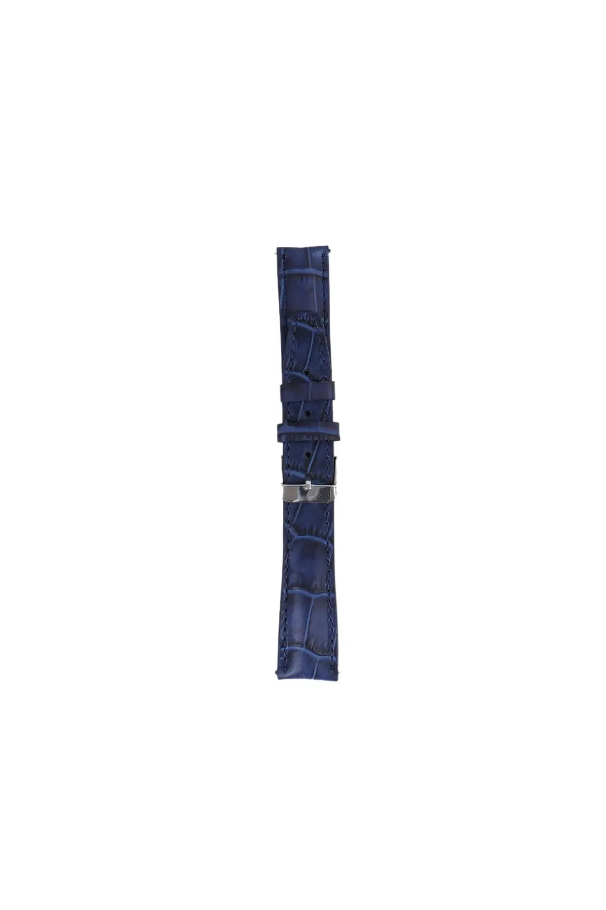 Fro LW38-43 20 mm Hakiki Deri Bombeli Lacivert Kordon Silver Toka