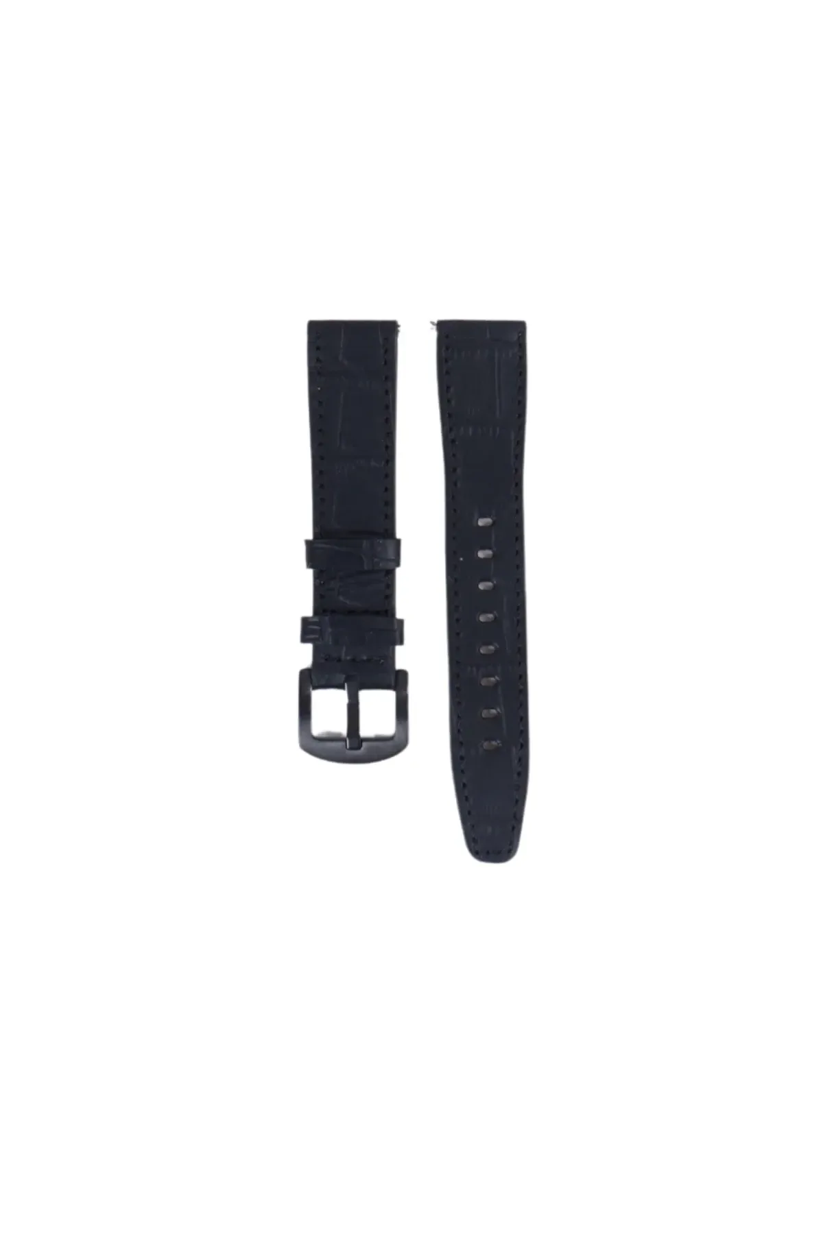 Fro LW38-43 20 mm Hakiki Deri Kroko Siyah Kordon Siyah Toka