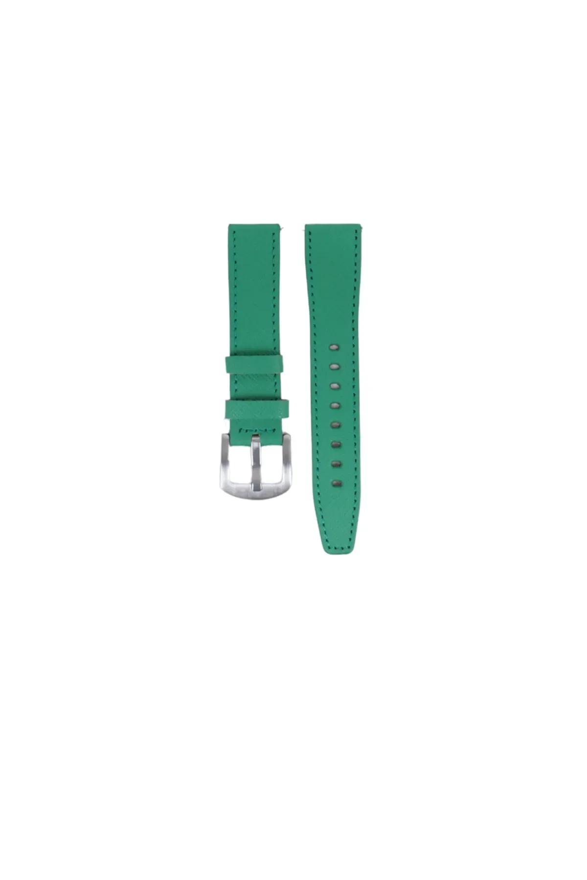 Fro LW38-43 20 mm Hakiki Deri Safiano Yeşil Kordon Silver Toka
